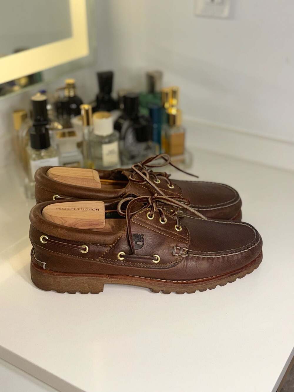Timberland Authentics 3-Eye Classic Lug Boat Shoes Brown
